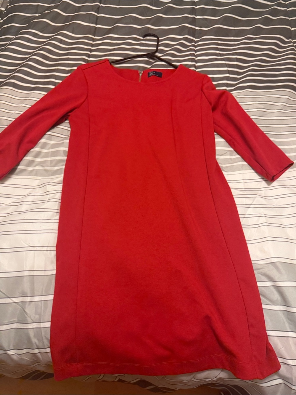 GAP Red Long-Sleeve Shift Dress